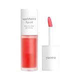 NOONI Appleberry Lip Oil Glossy 0.12 Ounces, Lip Mask Apple Oil, Hydrating Lip Oil, Healing Lip Treatment, Essential Lip Care, Natural Moisturizing Gloss, Soothing Lip, For Dry Lips, Berry Red Oil