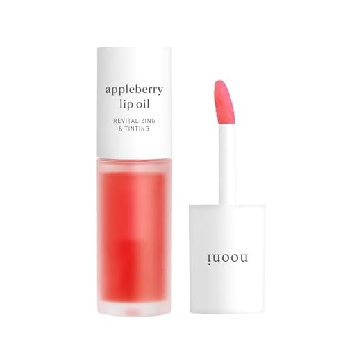 Nooni Korean Lip Oil - Appleberry | Moisturizing, Revitalizing, and Tinting for Dry Lips with Raspberry Fruit Extract, 0.12 Fl Oz