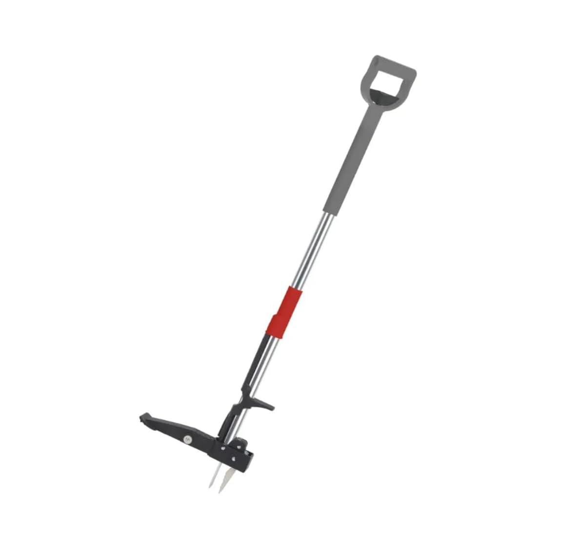 Teleskopischer Unkrautstecher DEDRA, Länge 100–120 cm, Aluminium, verstellbarer Teleskopstiel, Fußstütze, ergonomisch geformter Griff, effektive Unkrautentfernung
