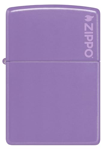 Image of Zippo Classic Smoky Lavender Windproof Lighter - Matte Finish with Zippo Logo, Refillable
