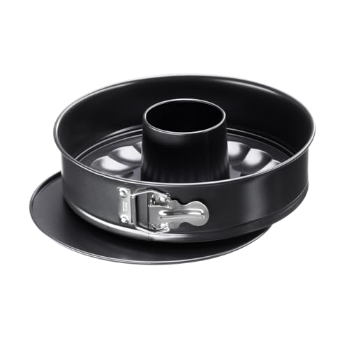 Original Kaiser Classic Springform 26 cm rund, 2 Böden, Flach- und Rohrboden, runde Backform antihaftbeschichtet, Kuchenform auslaufsicher, schwarz