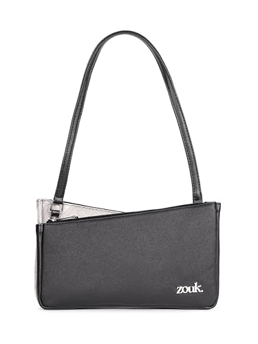 Image of ZOUK Kiya Small Shoulder Bag for Women - Dual-Sided Shoulder Bag with Criss-Cross Design| Handcrafted Purse with Dual Zipper Compartments & Water-Resistant Lining |