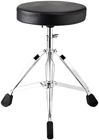 G Ganen Thick Padded Foldable Drum Throne Saddle Stool Adjustable Height No-Slip Black