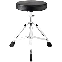 G Ganen Thick Padded Foldable Drum Throne Saddle Stool Adjustable Height No-Slip Black