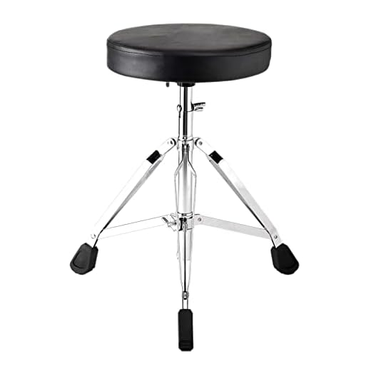 G Ganen Thick Padded Foldable Drum Throne Saddle Stool Adjustable Height No-Slip Black