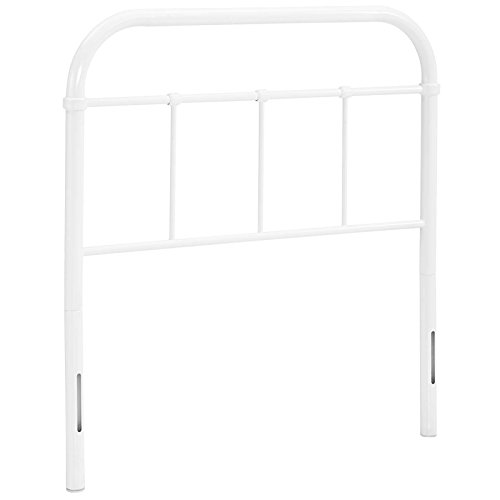 Image of Modway Serena Rustic Farmhouse Style Steel Metal Twin Headboard Size in White,