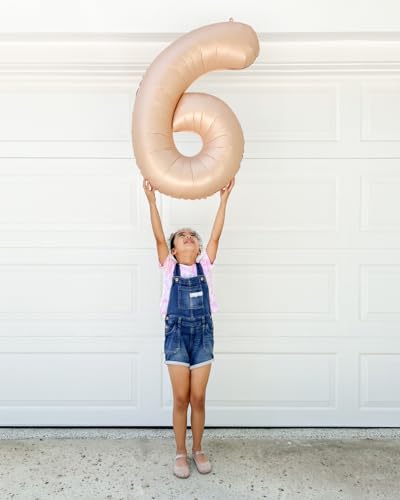 Image of Light Brown Number Balloon 40 Inch, Tan 0 Number Balloons, Khaki 10 20 30 40 50 Numbers Balloon Beige Birthday Decorations, Sandy Brown Party Supplies for Women Men