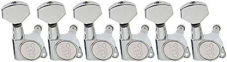 Musiclily 6 In Line Guitar Sealed String Tuning Pegs Keys Machines Heads Tuners Right Hand,Chrome