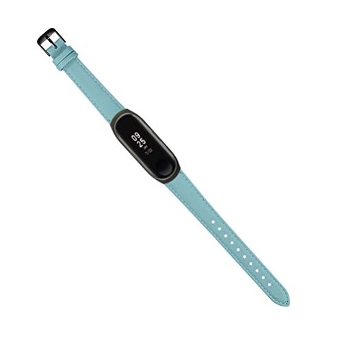 Nicerio Pulseira de relógio de couro compatível com Mi Band 4 para smartwatch, acessórios de substit
