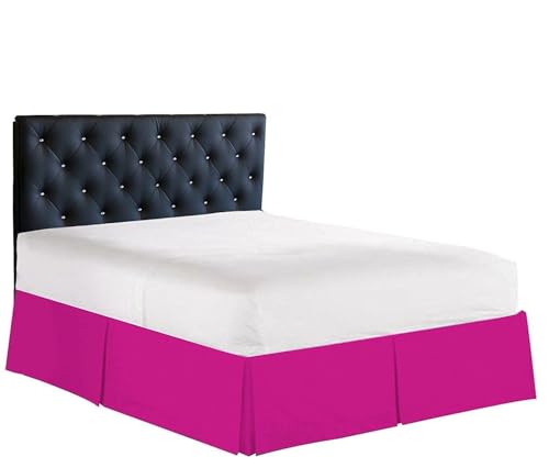 Elegance Linen Luxury 1500 Thread Count Wrinkle & Fade Resistant Egyptian Quality Bed Skirt/Dust Ruffle - Pleated Tailored 14inch Drop, Twin, Pink