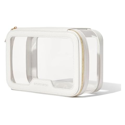 ROWNYEON Clear Makeup Case Toiletry Bag Multipurpose Travel Makeup Train Case Portable Cosmetic Organizer Transparent Storage Bag （White） Cover