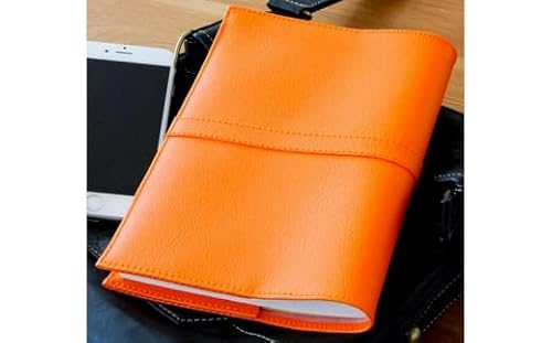 上質な国産PVCレザーブックカバー「SION」文庫サイズ/文庫(厚)サイズのセット(オレンジ)[No.226-12]/ 雑貨 日用品 本 千葉県