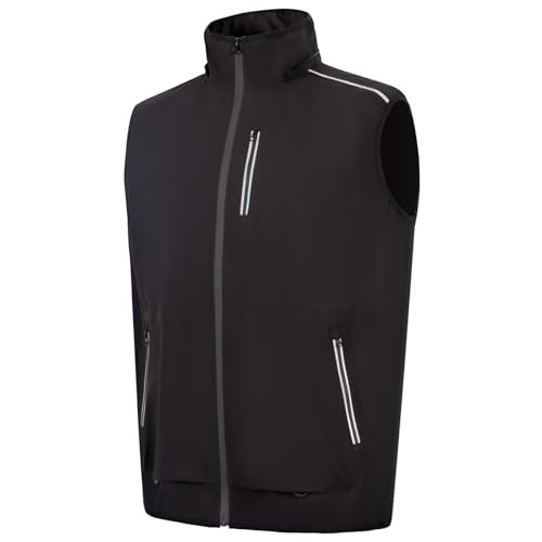 Mens Windproof Lightweight Golf Vest Sleeveless Softshell Jacket Quick Dry Running Hiking Sports Outerwear for Men