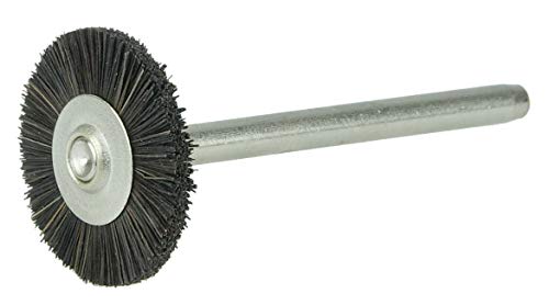 Image of Weiler 26059 3 /4 inch Diameter, 1 /8 inch Stem Size, Stiff Hair Bristle Fill, Miniature Wheel Brush, Made in the USA