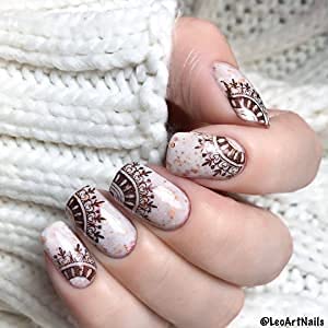 Yinikiz Nail Art Stamping Plates Kit Rectangular Steel Design Plates and Silicone Stamper & Scraper Nail Art Plates (4 Plates & 1 Stamper) 2