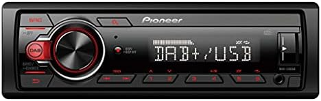 Pioneer MVH-130DAB 1-DIN receiver with DAB/DAB+, Red illumination, USB and compatible with Android devices.