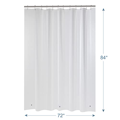 AmazerBath Extra Long Shower Curtain Liner, Plastic Shower Curtain Liner 84 Inches Long, Frosted PEVA 72x84 Shower Curtain Liner, Cute Waterproof 84 Inch Shower Curtain Liner with 3 Magnets
