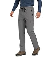 TZDNI Cargo Pants for Men Hiking Pants Water Resistant Quick Dry Workout Lightweight Elastic Wais...