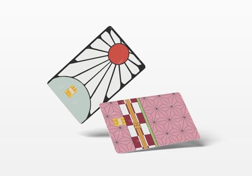 Demon slayer themed Credit Card Skin Decal – Durable Debit Card Sticker Cover – Waterproof Card Covers for Debit Cards – Credit Card Cover with Chip Cutout – Card Sticker Cover