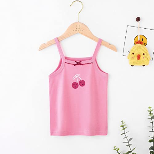 Toddler Girl's Cotton Camisole Undershirts 3-4 Pack Cute Printed Tank Top Camis for Kids 2T-8T2