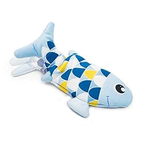Catit Groovy Fish – Motion Activated Dancing Fish, Flipping Fish Cat Toy, Blue,All Breed Sizes