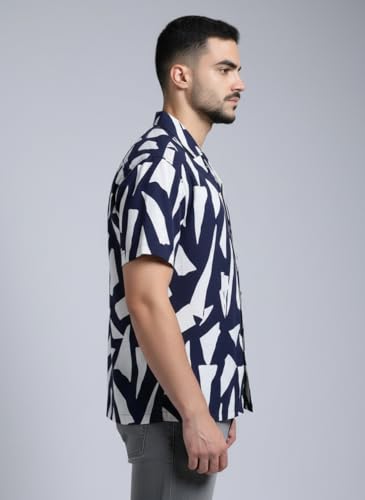 Image of GLORYBOYZ Men's Half Sleeves Abstract Printed Casual Shirt S-2XL