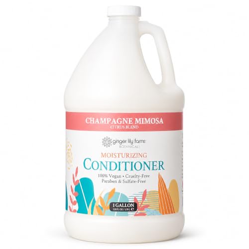 Image of Ginger Lily Farms Botanicals Conditioner, 128oz, Champagne Mimosa | 100% Vegan & Cruelty-Free | Moisturizing Conditioner for All Hair Types | Refill Size