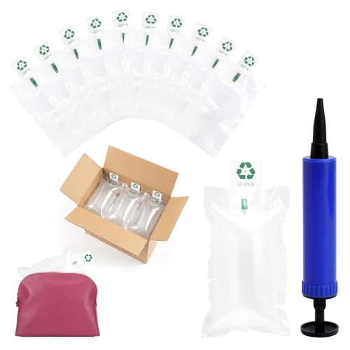 200 Stück Luftpolsterkissen Füllmaterial 9 x 15cm,Luftkissen Verpackungsmaterial Preforms,Verpackungschips Luftpolsterkissen,Transportpolstermaterial,aufblasbare Säcke mit wiederverwendbaren Pumpen
