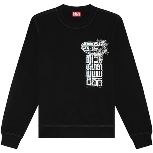 Sweatshirt à capuche Diesel S-ginn-k39 homme pull noir coton mode urbaine