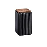 Square Ceramic Kitchen Canister Food Storage, Modern Design Containers with Airtight Seal Wooden...