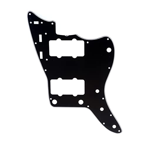 Musiclily Pro 13 Trous 65 60s Pickguard Vintage Plaque de Protection pour Fender américain Jazzmaster, 3plis Noir - Les Beatles, Paul McCartney, John Lennon, RIngo Starr, George Harrison Musiclily Pro 13 Trous 65 60s Pickguard Vintage Plaque de Protection pour Fender américain Jazzmaster, 3plis Noir