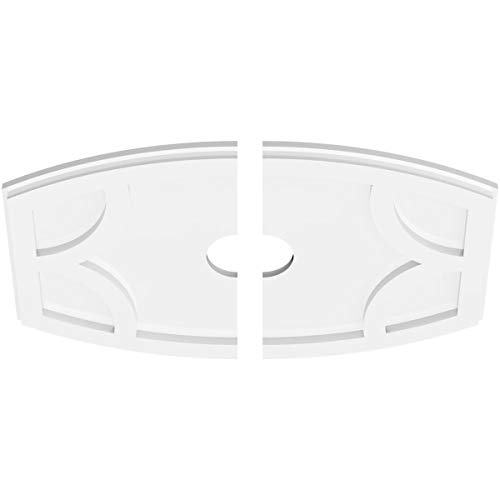 Image of Ekena Millwork CMP22X14KY2-03000 Kailey Architectural Grade PVC Contemporary, Two Piece Urethane Ceiling Medallions 22 inchW x 14 5 /8 inchH x 3 inchID x 11 3 /4 inchC x 1 inchP