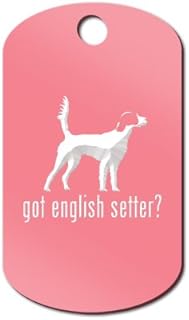 Got English Setter Engraved Keychain/GI Tag Mister Petlife Llewellyn Pink