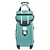 Wrangler Smart Luggage Set with Cup Holder and USB Port, Teal, 2 Piece