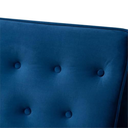 Sillón lounge moderno terciopelo azul miniatura 7