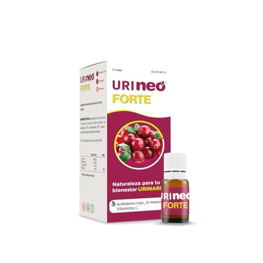 NEO | Urineo Forte | D-Manosa y Arándano Rojo Americano | 7 Viales Monodosis | con Vitamina C | Ayuda a Disminuir la Cistitis e Infecciones Urinarias en Fase Avanzada | Bienestar del Tracto Urinario