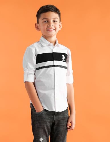 Image of U.S. Polo Assn. Kids Regular fit Logo Cotton Long Sleeves Casual Shirts