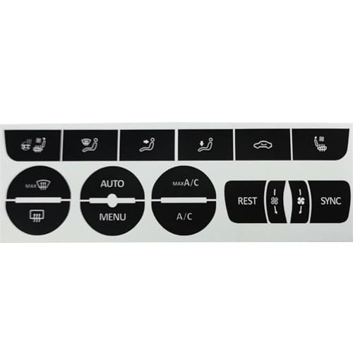 Autocollant Bouton Climatisation VW Touran 2016 2017 2018 Noir Mat