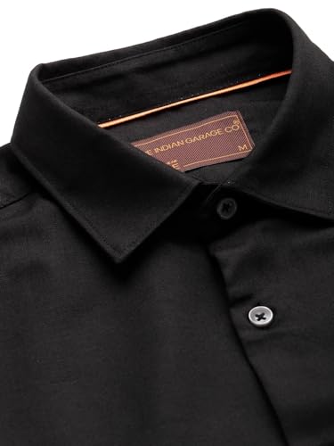 Image of The Indian Garage Co Men Slim Fit Solid Full Sleeves Cutaway Collar Formal Shirt