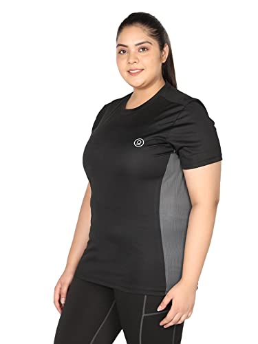 Image of CHKOKKO Women's Polyester Round Neck Regular Fit Gym Sports T-Shirt