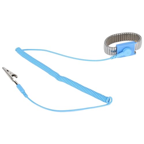 Image of Grounding Strap, Anti Static Wrist Straps Adjustable ESD Wrist Band Reusable Corded Anti Static Wrist Strap with Grounding Wire and Alligator Clip for Sensitive Electronic Equipment