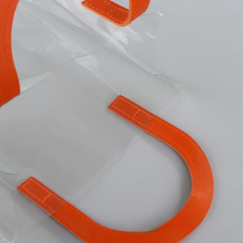 Image of SATYAM KRAFT 6 Pcs Transparent Reusable Leather Goodie Bags | Elegant Gift Bags for Her /Him Wedding Return Favors, Engagement Hampers, Marriage, Birthday & Festival Gifting | Handle Hamper Shopping Carry Bags (U-shaped Orange - Large)