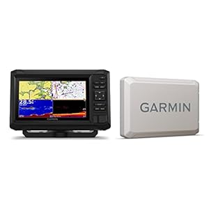 GPS City Garmin ECHOMAP 74cv UHD2 Keyed Chartplotter with 7 inch Display, US BlueChart g3, GT20-TM Transducer & Cover…