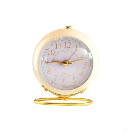 Reloj despertador de diseño retro moderno con práctica función de luz nocturna y notificación de sonido eficaz (blanco)