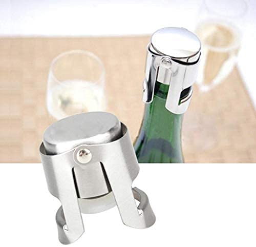 Bouchon Bouteille Vin Bouchon De Vin Bouchon de Champagne 304 en Acier Inoxydable Champagne Portable liège Tenant la Machine Barre liège de vin vin Mousseux 929(Color:A)