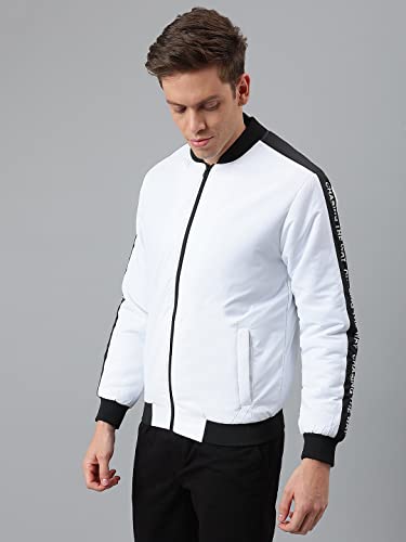Image of Dennis Lingo Men's Polyester Long length Long Sleeves Bomber Jacket - Mandarin Collar, Welt Pocket, Lightweight, Casual Winterwear