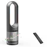 【2025最新進化・冷暖両用・空気清浄】扇風機 タワーファン 空気清浄機 【花粉&ペットの毛&ニオイ対策】羽なし扇風機 8段階冷風・3段階暖風切替 大風量100°左右首振り 9H切タイマー DCモーター 静音省エネ節電 リモコン付 転倒/過熱OFF セラミックヒーター 衣類乾燥 四季適用 サーキュレーター 部屋 スリム型 リビング 脱衣所 会議室室内など対応 PSE認証済 日本語説明書ブラック