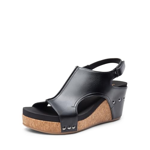 DREAM PAIRS Women's Platform Wedge Sandals, Comfortable Peep-Toe Cork Casual & Dressy Summer Lightweight Shoes for All Day Wear