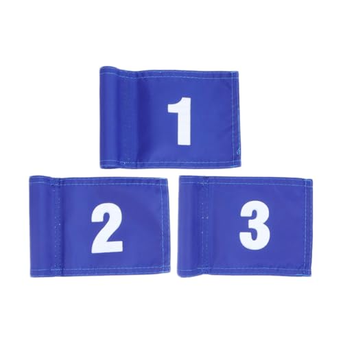 BESPORTBLE 3Pcs Golf Flags, Oxford Cloth Marking Flags Lightweight Training Targets for Indoor and Outdoor Use, Blue (6.69 X 4.92 Inches)