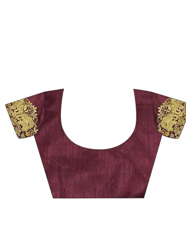 Image of Satrani Women's Georgette Bandhani Printed Embroidered gota lace Saree with Unstitched Blouse Piece
